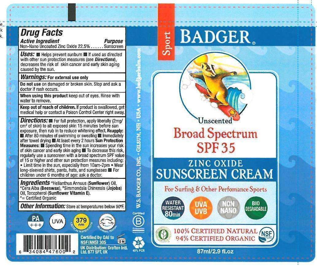 Badger SPF 35 Sport Sunscreen Cream